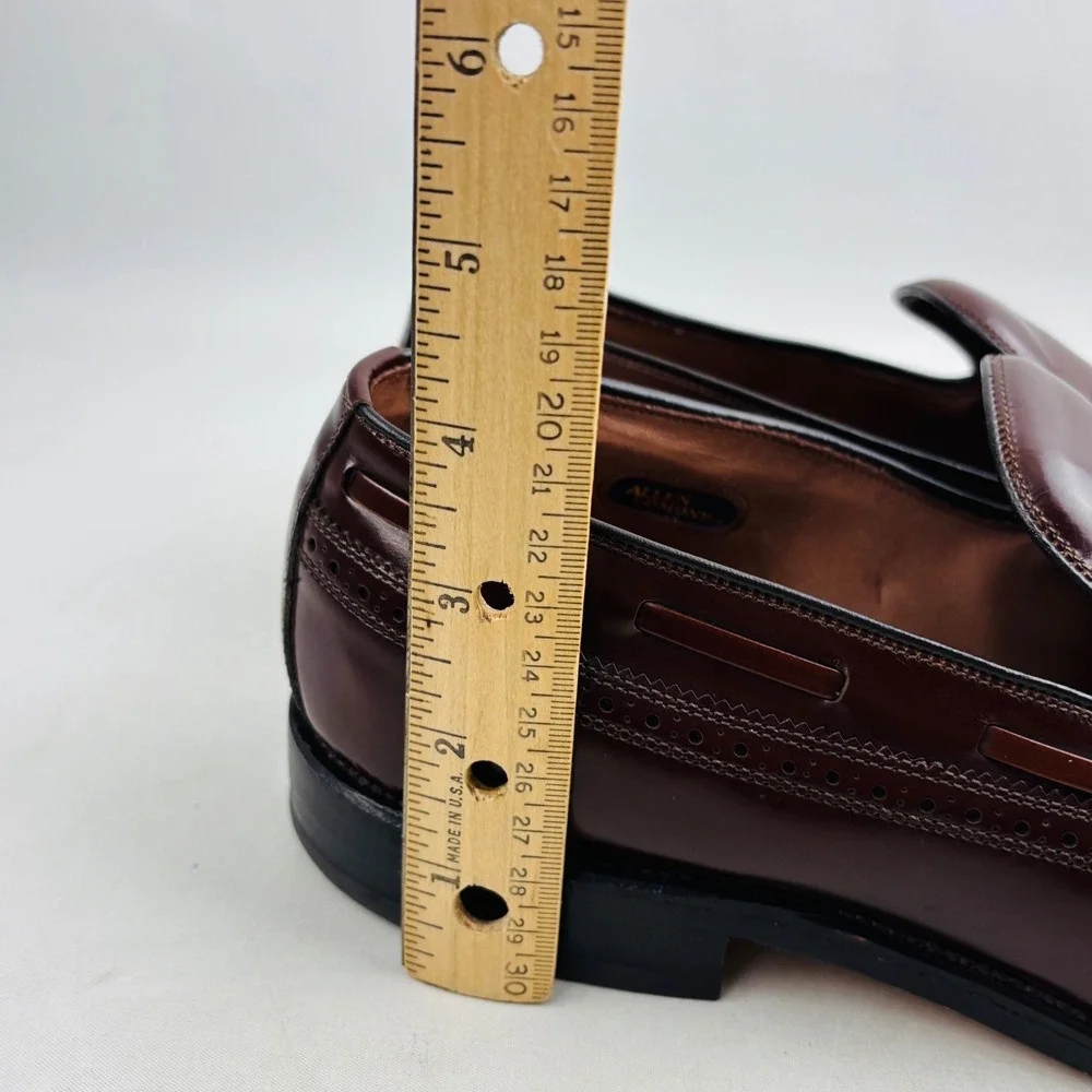 Allen Edmonds Berwick Loafer Mens 10 D Brown Leather Wingtip Slip On Shoes Box